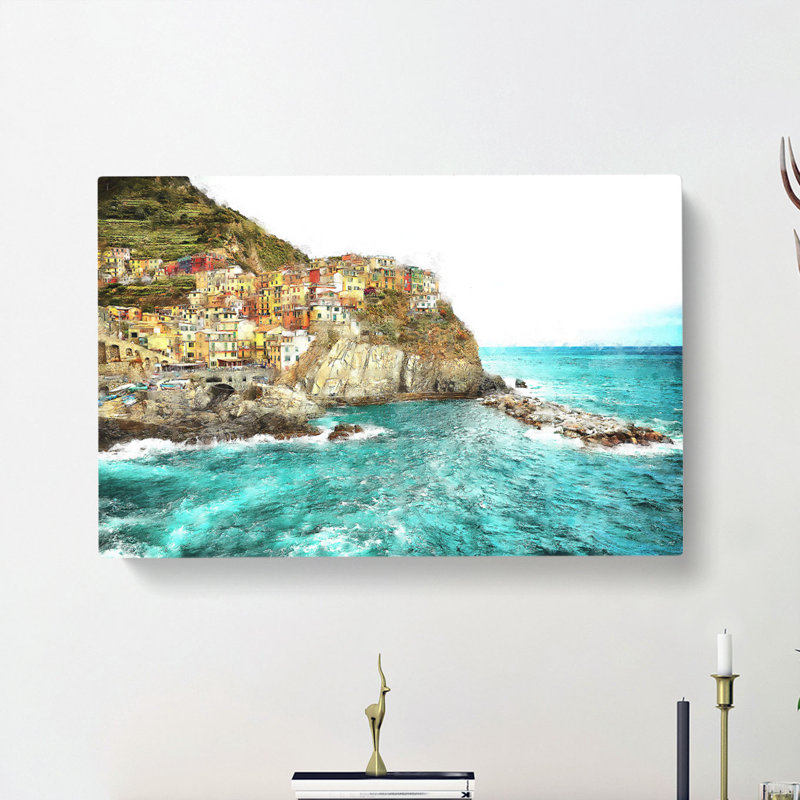 Manorolo Cinque Terre in Italy - Wrapped Canvas Photograph Print, 50cm H x 76cm W x 3cm D