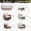 Argyri Outdoor Wicker Patio Conversation Furniture Set With Swivel Chairs
