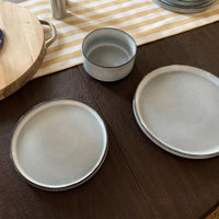 Gracie Oaks Paytan Stoneware Dinnerware Sets, 12-Piece Dish Set Gracie Oaks Color: Smoky Blue