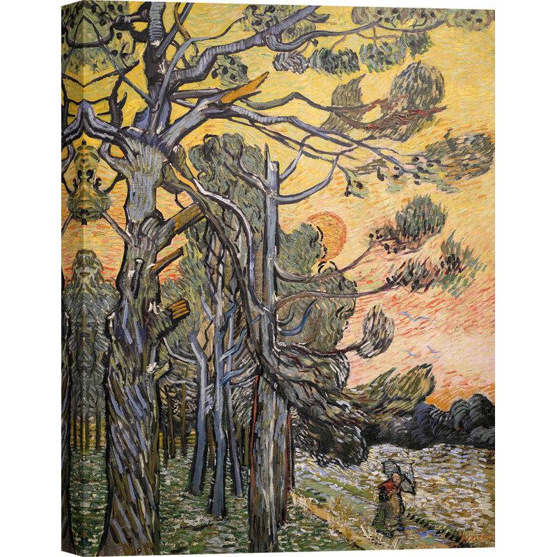 Pine Trees At Sunset by Vincent Van Gogh - Wrapped Canvas Print, 100cm H x 70cm W
