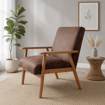 Classic Mid - Century Modern Arm Chair with Solid Wood Construction, Tapered Design and Comfortable Arms for Any Room
