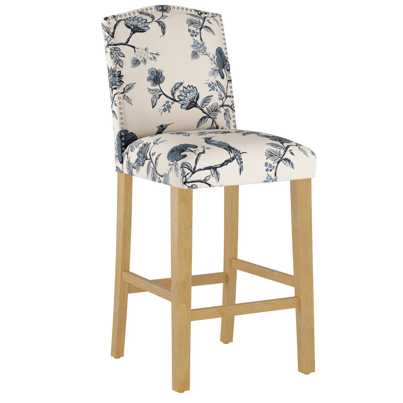Tabouret de bar et de comptoir Delbreco, Tabouret de bar (siège d'une hauteur de 31 po), Indigo Shaana, Bois naturel