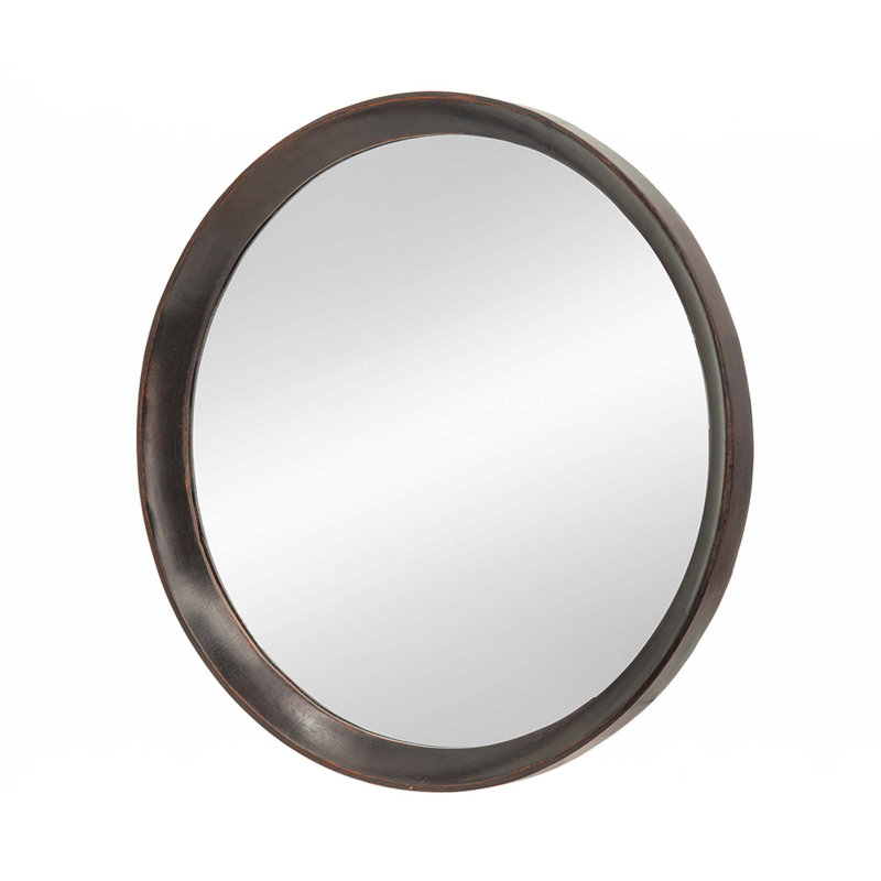 20X1.5"Solid Wood Frame Wall Mirror, Dark Brown