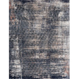 4 Abstract Area Rug in Charcoal/Beige