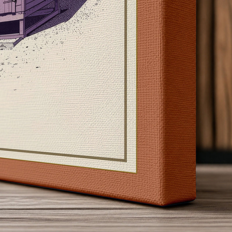 Solitary Shelter Minimalist - Wrapped Canvas, 36x24 - 91.4 x 61.0 cm, Terracotta Border