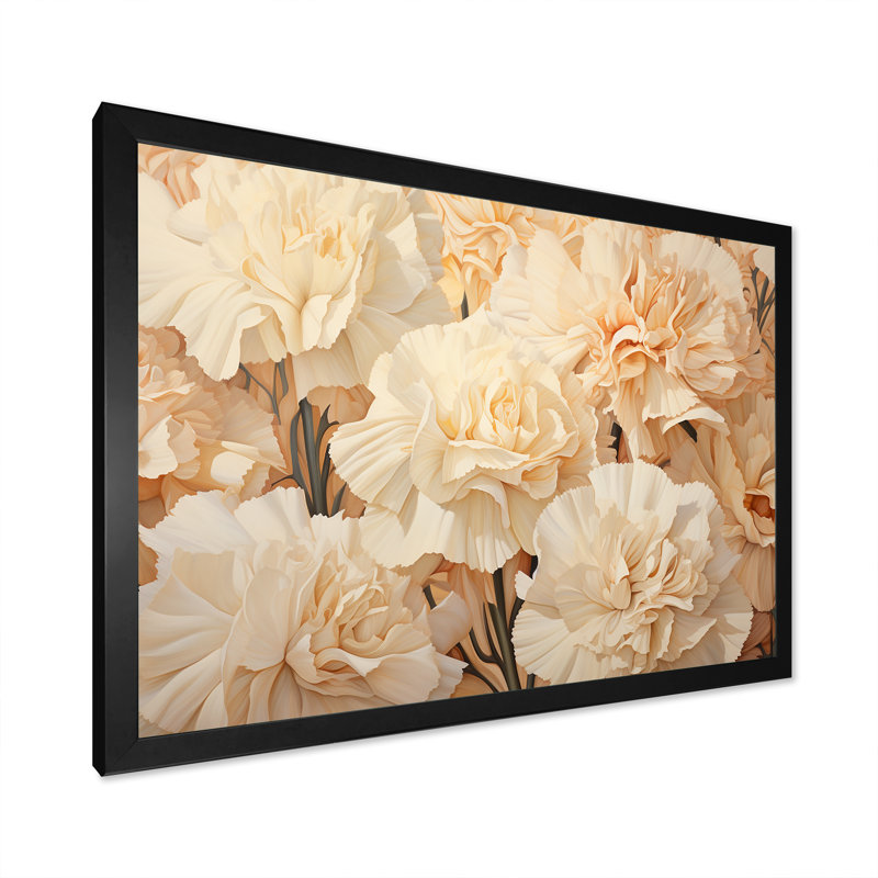 Minimalisme, œillets, art mural sur toile, Cadre photo noir simple, H 34 po x l 44 po x P 1,5 po