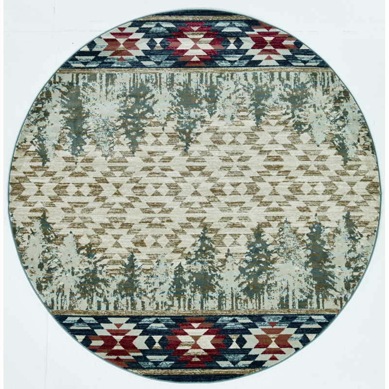 Tapis intérieur rond 8 po Pinegrove Lodge, Rond 7 pi 10 po