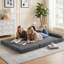 Chaise de sol pliable avec dossier, gris foncé-1050031761