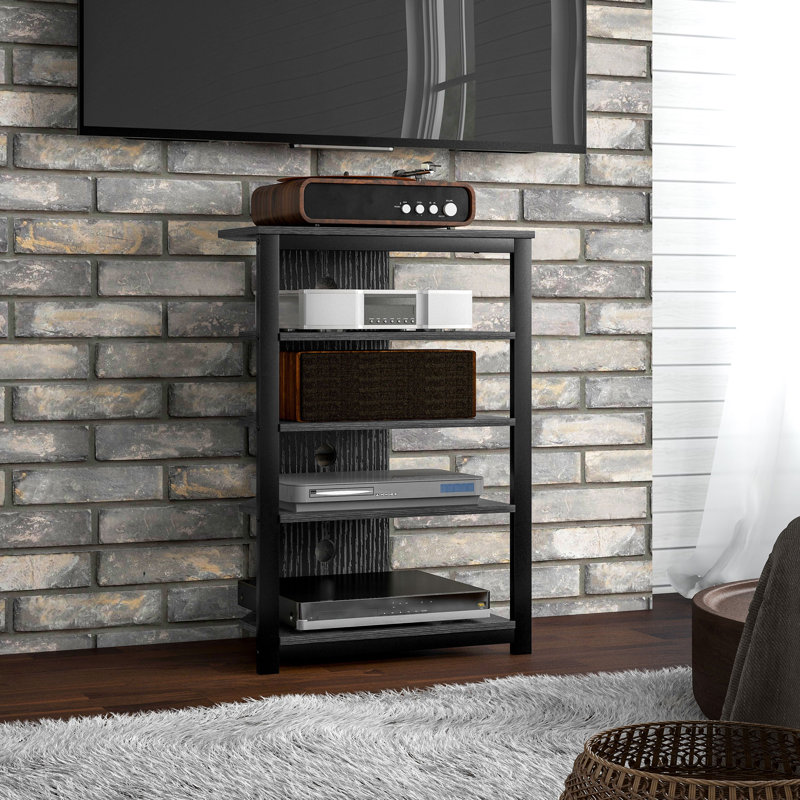 TV Stand For 28 Inch Tvs, Entertainment Center With Adjustable Shelves And Extension Lead Holder, Small TV Table With Storage For Living Room