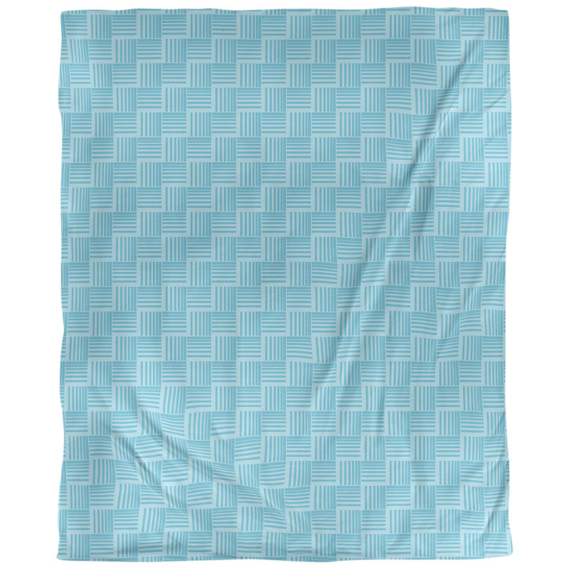 Housse de couette simple à rayures baskettressées, Housse de couette simple TG, sarcelle, Polyester brossé