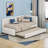 Upholstered Twin Size Daybed with Trundle-94909574