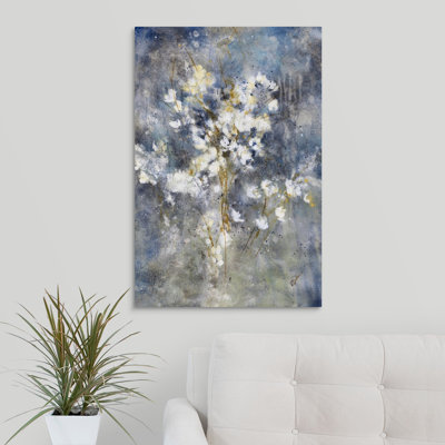 « floral nocturne ii », peinture sur toile