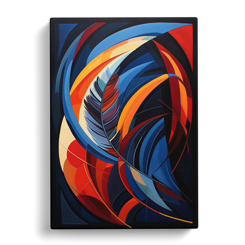 Feather Constructivism No.2 - Wrapped Canvas, 60cm H x 40cm W x 3cm D