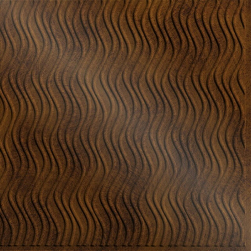 Remise verticale 4 pi Wavation MirroFlex x 8 pi Panneaux muraux 3D en PVC Glue Up 96 pieds carrés, Bronze antique