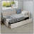 Modern Style Twin Size L Shape Corner Bed, Linen Upholstered Daybed With Two Storage Drawers For Space Efficiency-1658108231