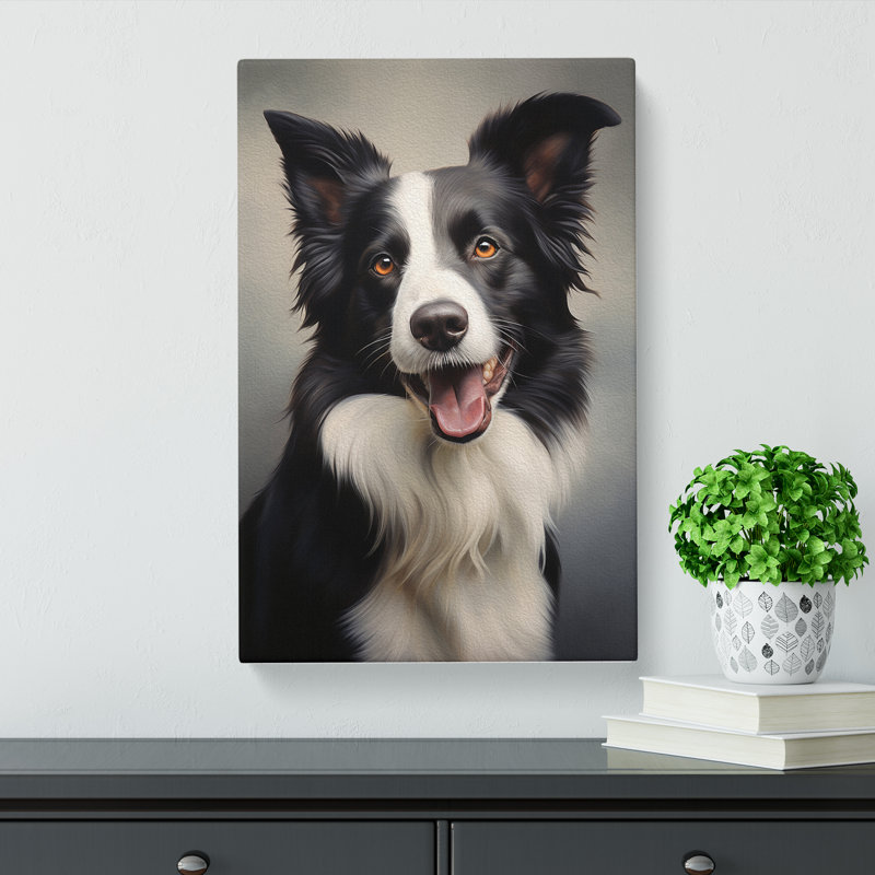 Border Collie Classicism No.2 - No Frame Print, 76cm H x 50cm W x 3cm D