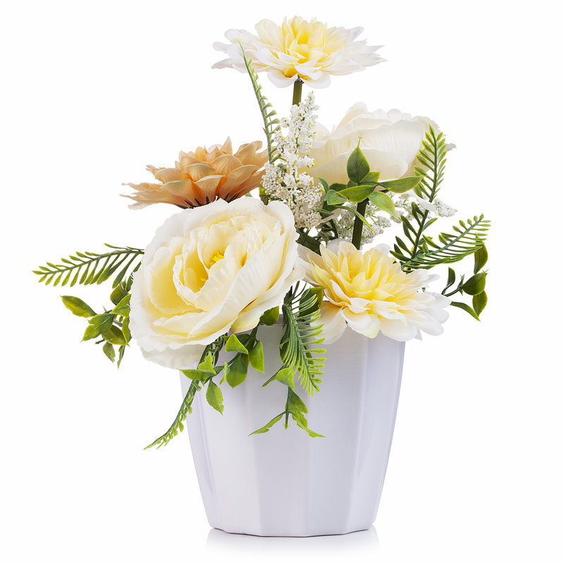 Pièce maîtresse pivoine Dahlia en pot, Beige