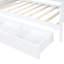 Lit de jour simple avec 3 tiroirs, bureau et ports en blanc - Bois élégant et tiroirs en pin pour une bonne nuit de sommeil-130576478-130576479