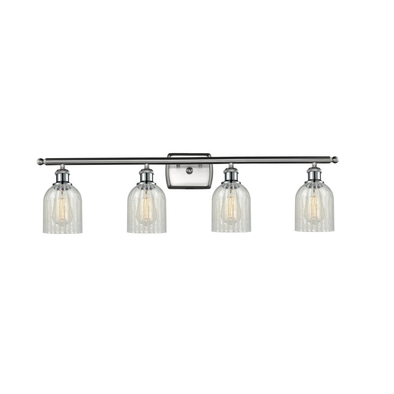 Éclairage de salle de bain à intensité variable 4 lumières Vella, Nickel satiné brossé, Ampoule DEL 6 watts Vinage, Mouchette
