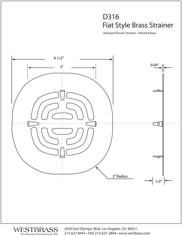 WESTBRASS 4.25-in Polished Chrome Drain Cover in the Bathtub