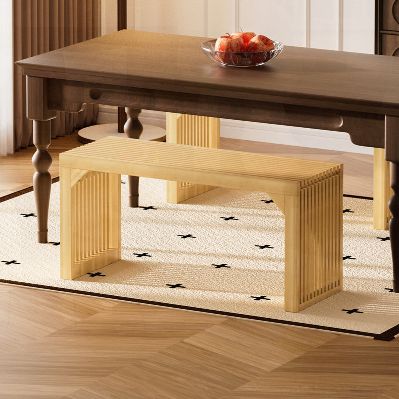 Console étroite en bois massif, Naturel, H 12,99 po x l 35,43 po x P 16,92 po
