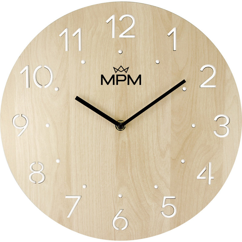 Wood Wall Clock, Beige