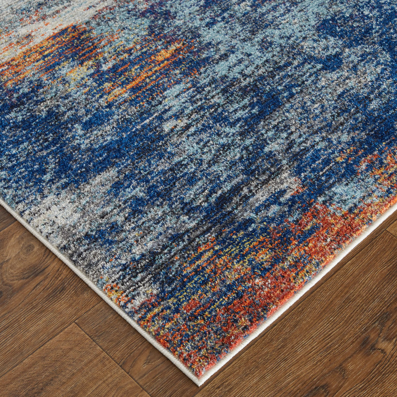 Groh Pappalardo Abstract Contemporary Area Rug, Multi/Ivory, Rectangle 6'7" x 9'6"