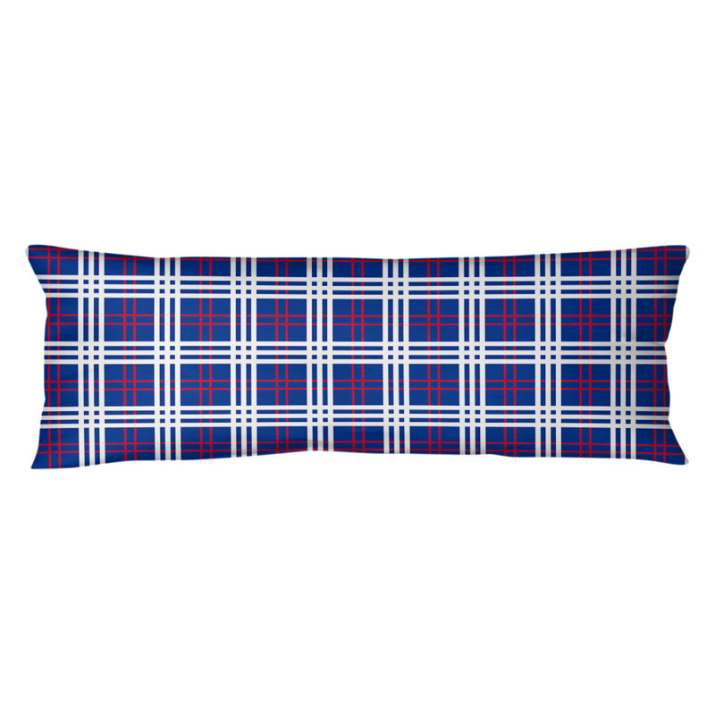 Polyester Medium Pillow, Blue/Red/White, Plush Fleece