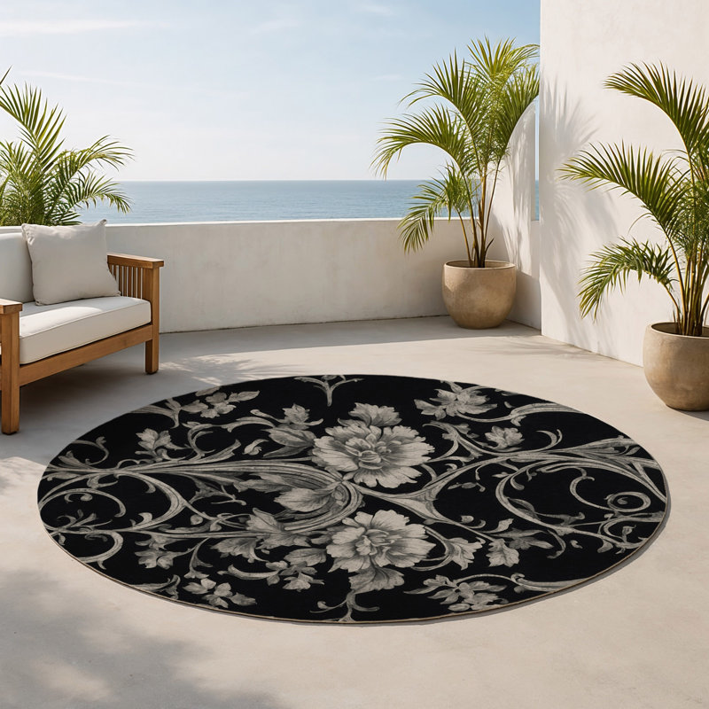 Tapis intérieur et extérieur Obsidian Twist, Rond 5 pi
