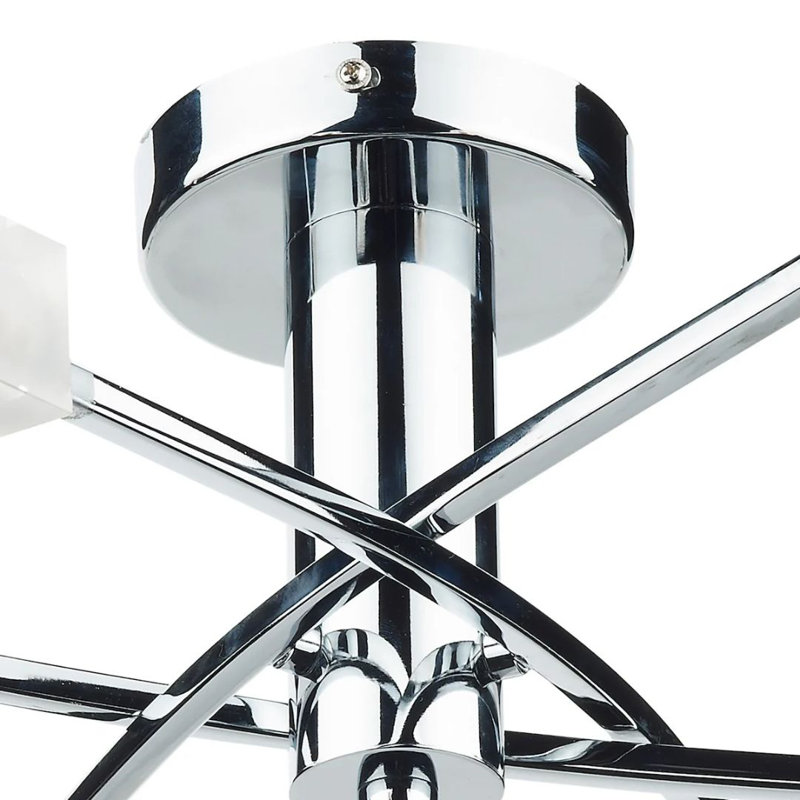 Icarus Glass Semi Flush Mount, Polished Chrome