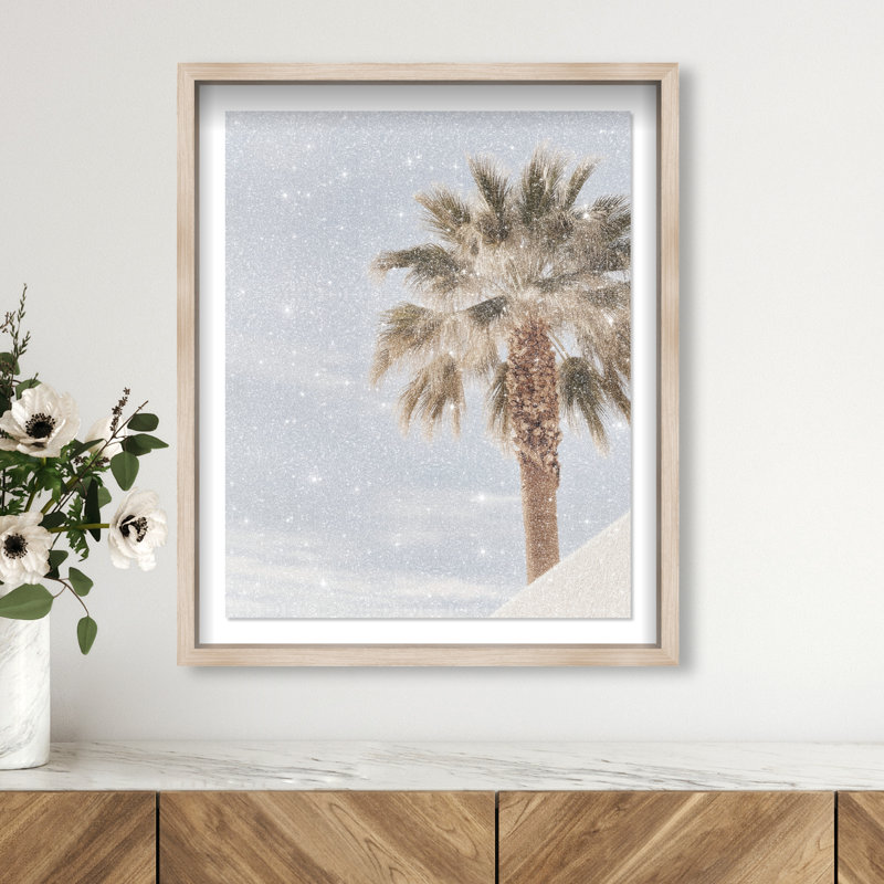 Monotone Tropics II Shadowbox Floral & Botanical Print by Oliver Gal, Black Frame, 16 x 20, Natural Oak Shadowbox