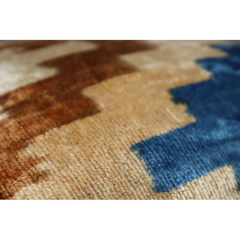 Housse de coussin et insert, Bleu / brun, 16 po x 16 po, Carré