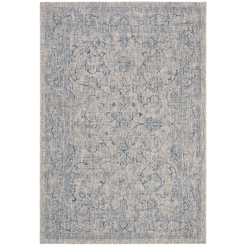 Abhik Grey/Navy Indoor/Outdoor Rug