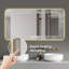 Miroir de salle de bain 28 po x 60 po à DEL, résistant à la corrosion, à trois couleurs à intensité variable et rétroéclairé avec fonction de désembuage à une touche-1196605070