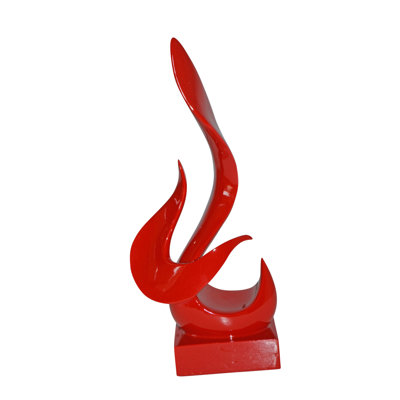 Statue abstraite de feu en résine Ameline Modern Art - Taille: L 6 po x l 3 po x H 12 po.