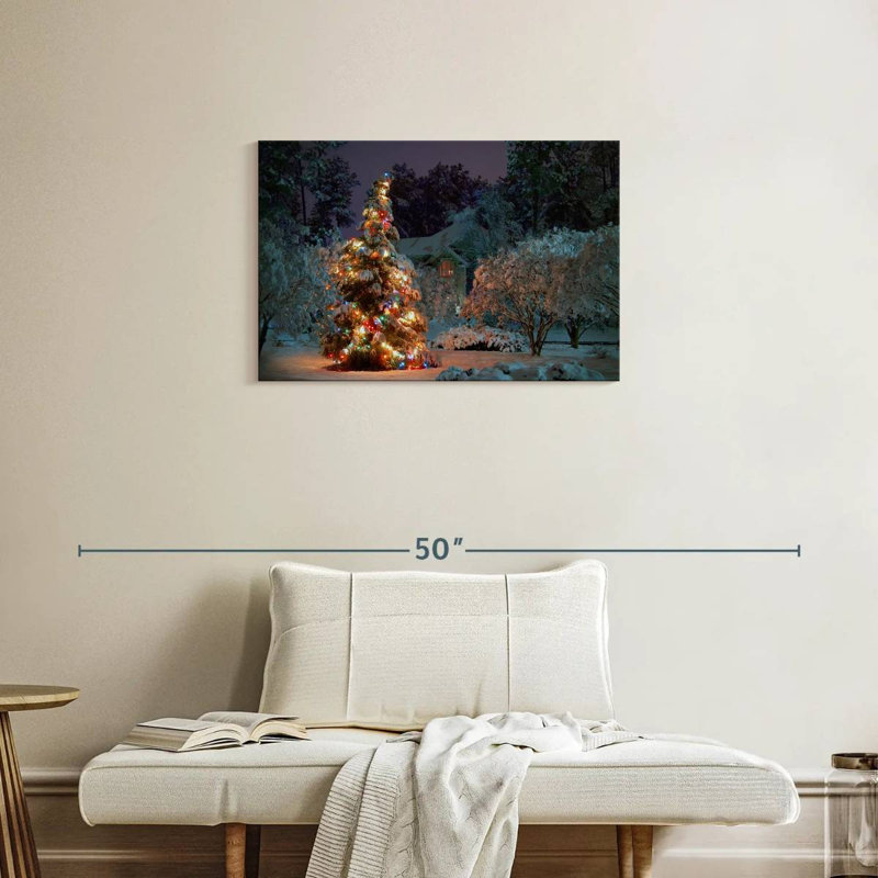 Arbre illuminé, H 20 po x l 30 po