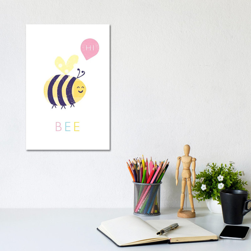 Bee by PaperPaintPixels - Wrapped Canvas Gallery-Wrapped Canvas Giclée, 20.32 cm H x 30.48 cm W