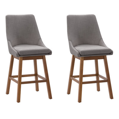 Tabouret de bar moderne en tissu, ensemble de 2