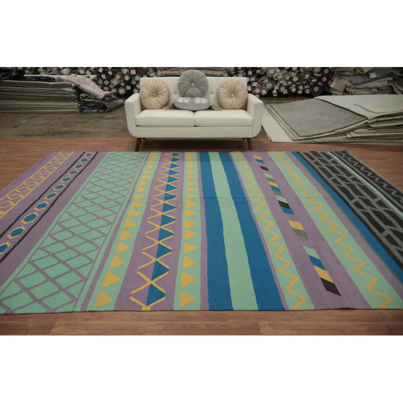 Tapis turc géométrique Kilim 9 x 12