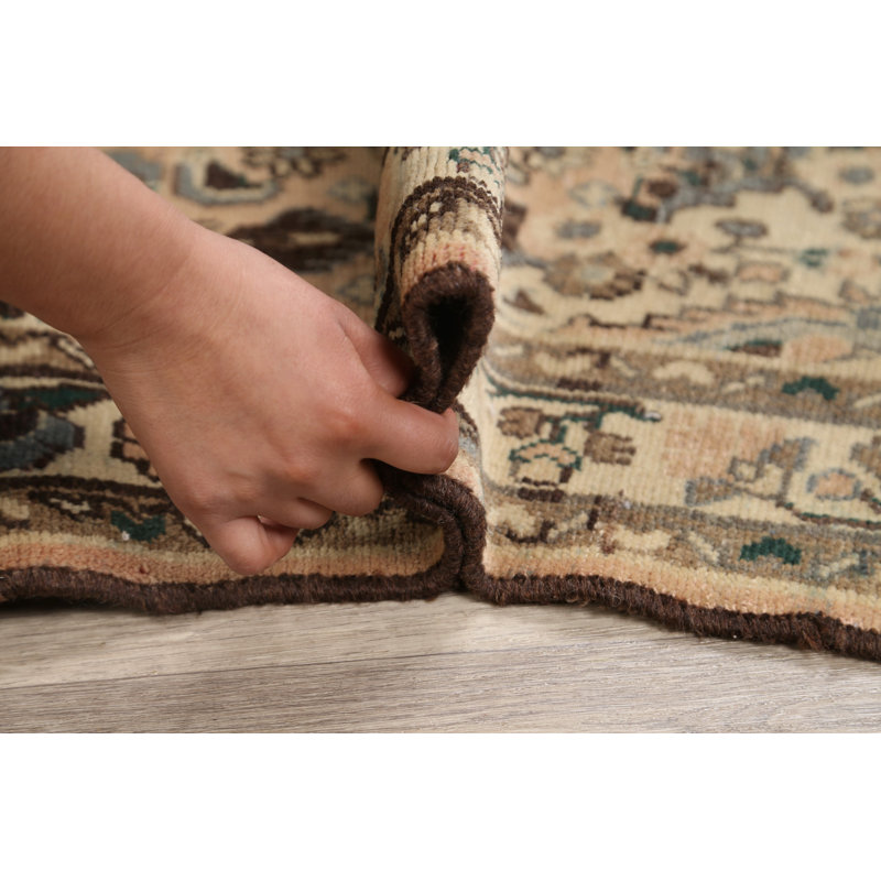 Tapis de couloir en laine de conception unique en Tapis décoratif laine noué à la main de conception unique 3 pi 6 po x 12 pi 9 po Cérabino