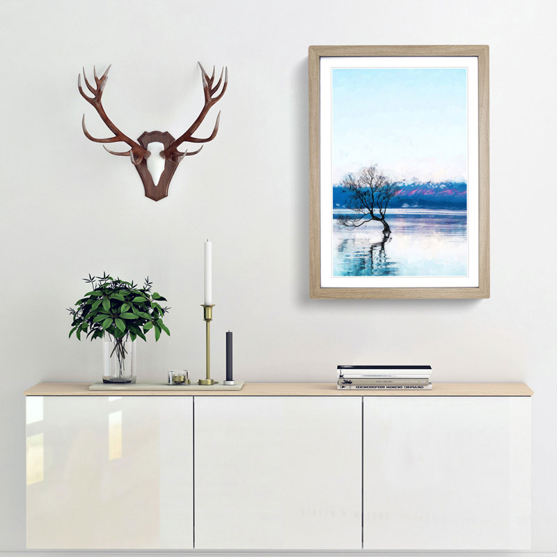 Tree in Lake Wanaka New Zealand - Framed Print, Oak, 91cm H x 60cm W x 2cm D