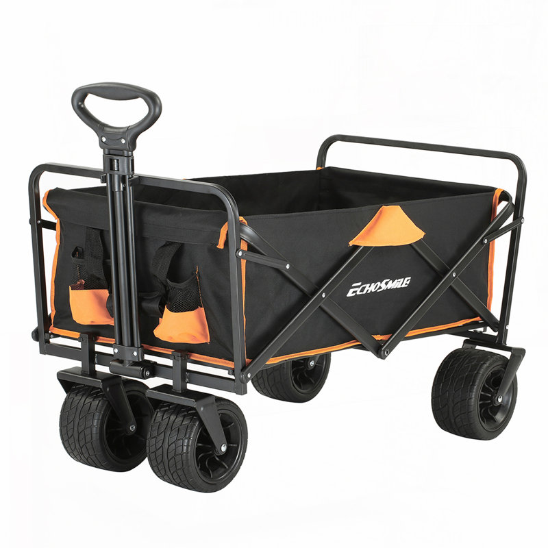 Outdoor Folding Camping Wagons, Black+Gold