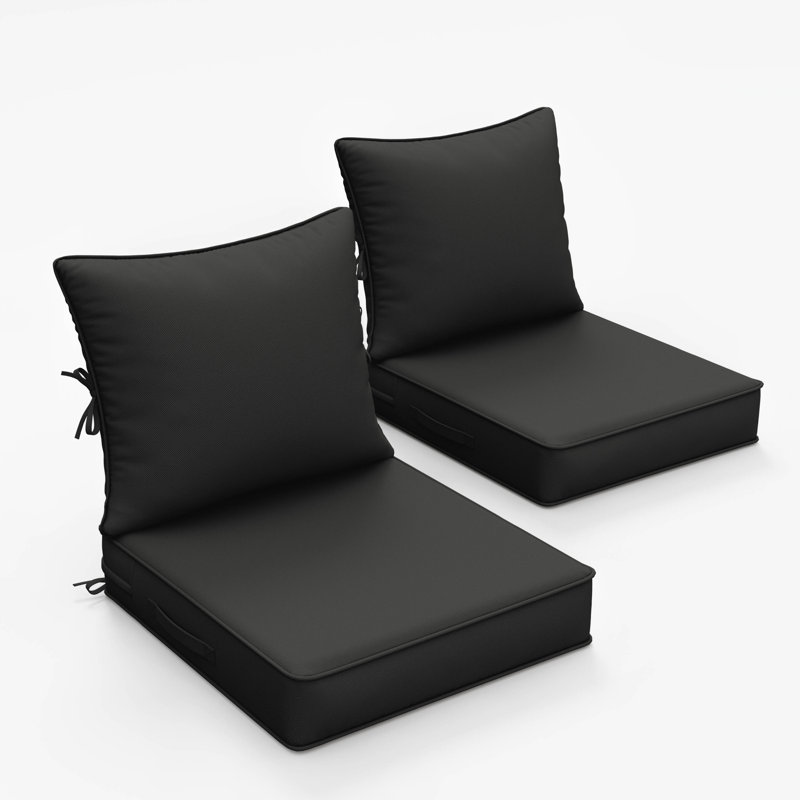 Outdoor Seat / Back Cushion, 19" W x 19" D, Black