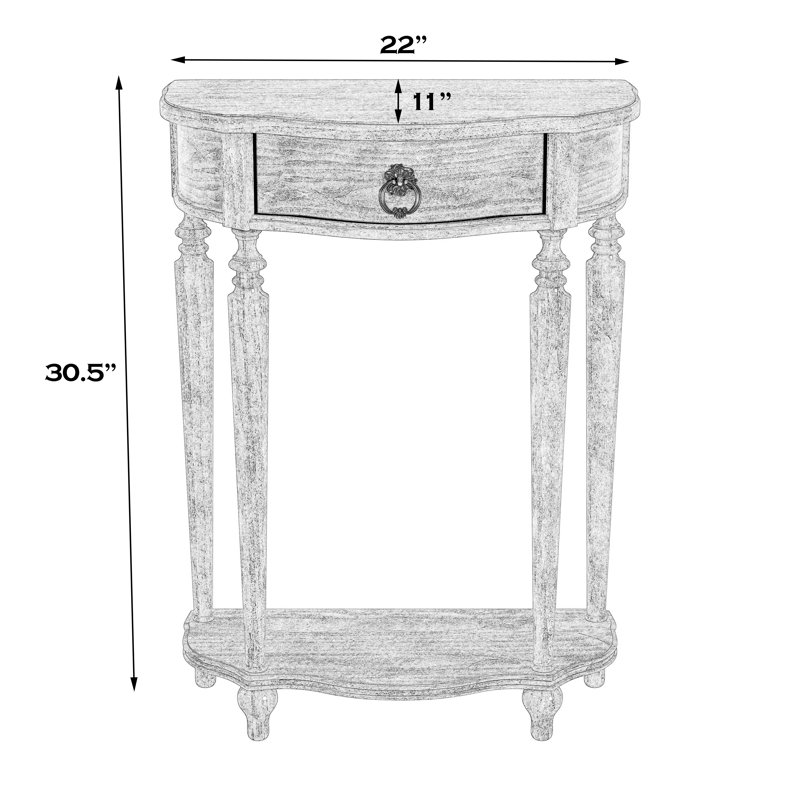 Ashby Demilune Console Table with Storage, Dark Cherry