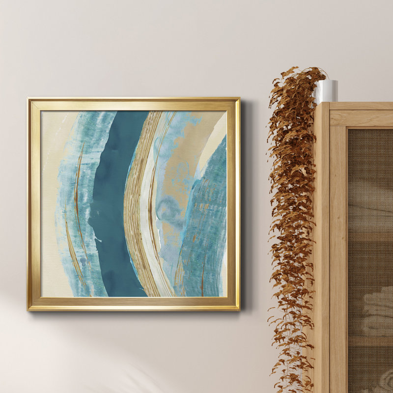«Made Blue Waves II», reproduction encadrée de qualité supérieure - prête à être accrochée, H 26,5 po x l 26,5 po x P 1,5 po