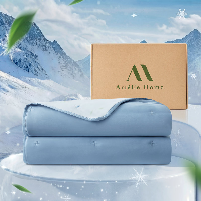 Tencel Dual-Sided Cooling Comforter – Soft, Breathable, Lightweight, All-Season Comforter for Hot Sleepers, Machine Washable