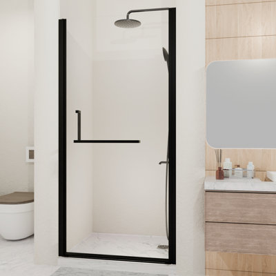 Semi-frameless Pivot Shower Door Matte Black
