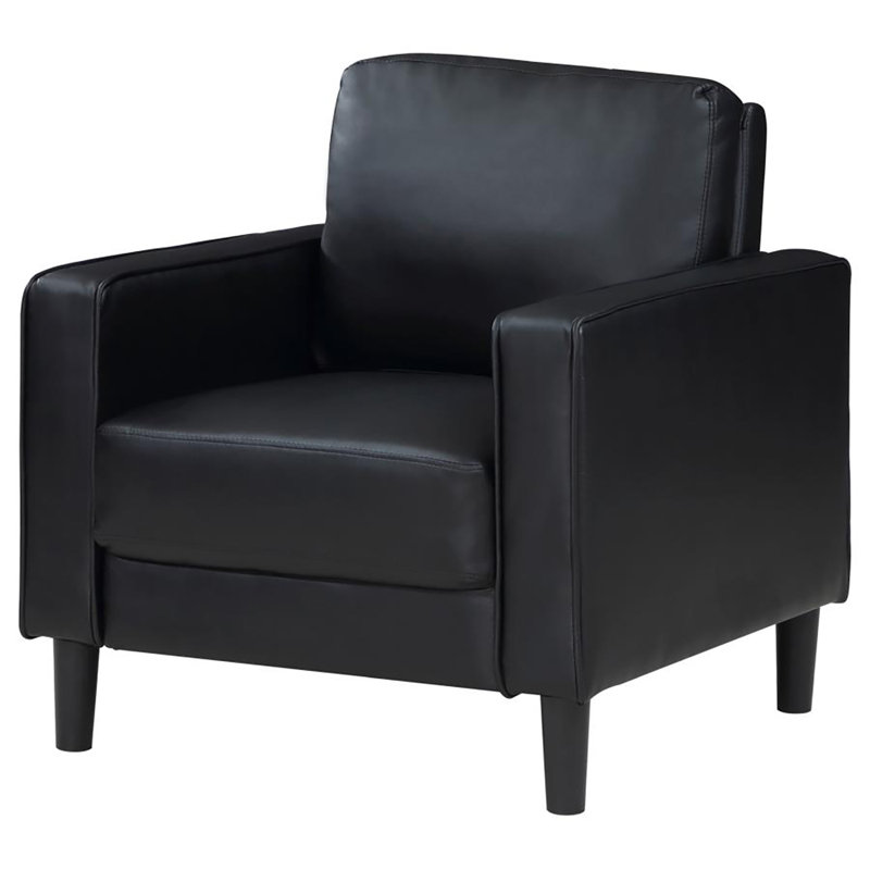 Fauteuil Columbia, Similicuir noir