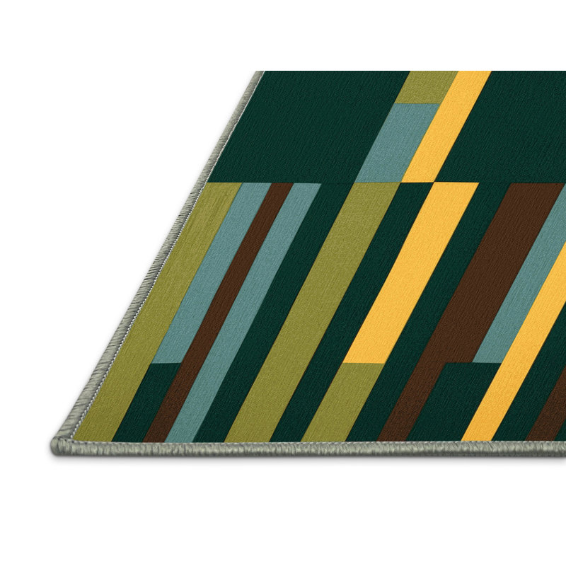 Pixelated Patches Rug, Round 7'