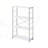 White & Chrome Finish Bookshelf With Modern Design And Sturdy 4-Tier Storage, Perfect For Organizing And Displaying Essentials.